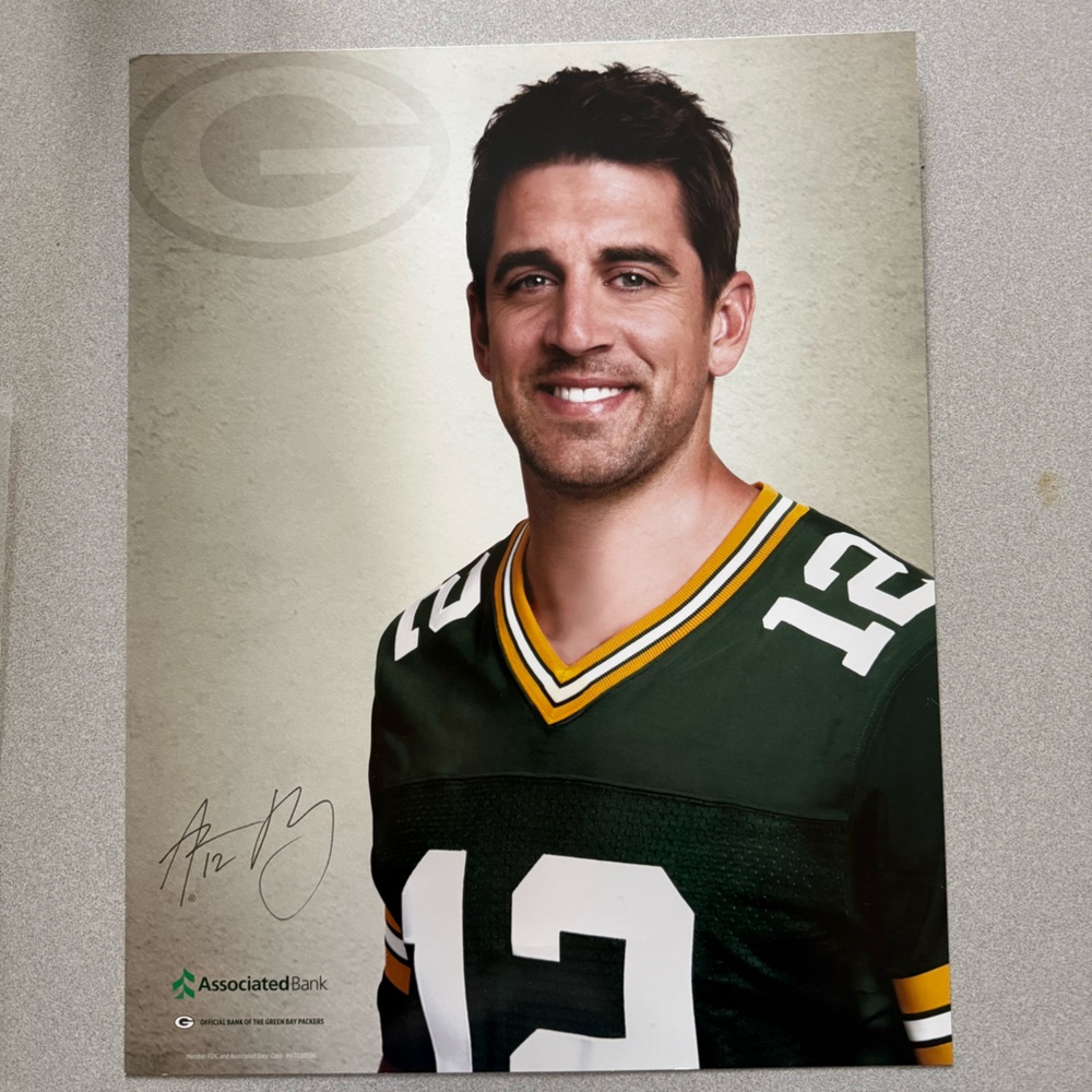 NFL Green Bay Packers Aaron Rodgers Signed Poster